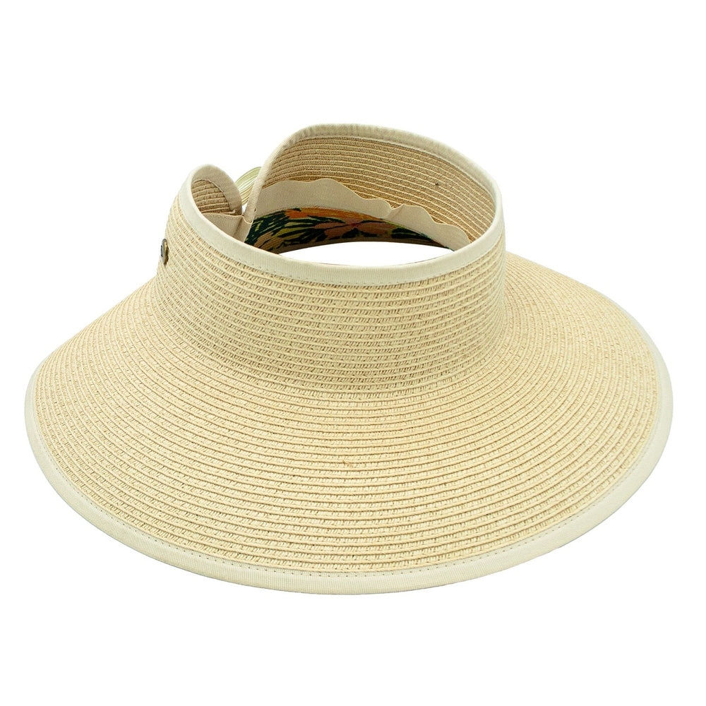 Luau Poly Flower Wrap Around Visor Sun Resort Adjustable Hat Style Your Walls Default